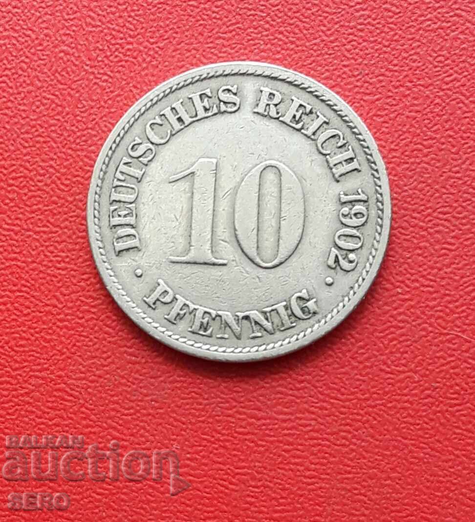 Germania-10 Pfennig 1902 G-Karlsruhe-rar Germania-10 Pfennig 1902 G-Karlsruhe-rar