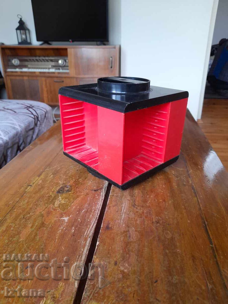 Old cassette deck, box for cassettes