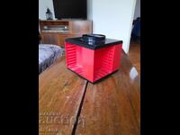 Old cassette deck, box for cassettes