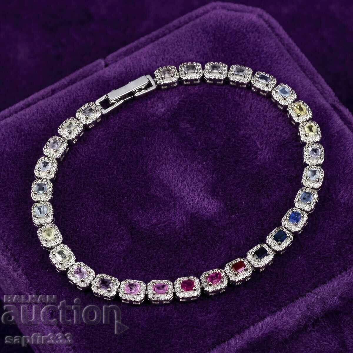 Livrarea BRĂȚARĂ ELEGANTA UNISEX CU SAFIRE NATURALE DIN CEYLON