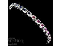 ELEGANT UNISEX BRACELET WITH NATURAL CEYLON SAPPHIRES