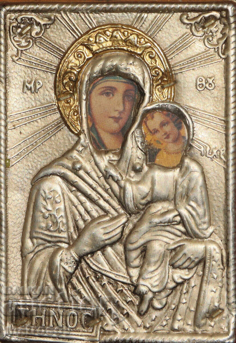 Аукцион Икона, метален обков, литография, Богородица с Младенеца