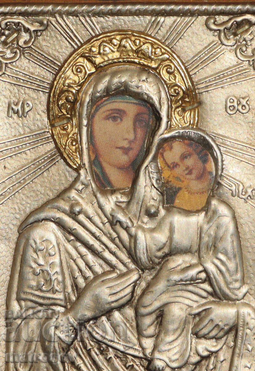 Доставка на Икона, метален обков, литография, Богородица с Младенеца