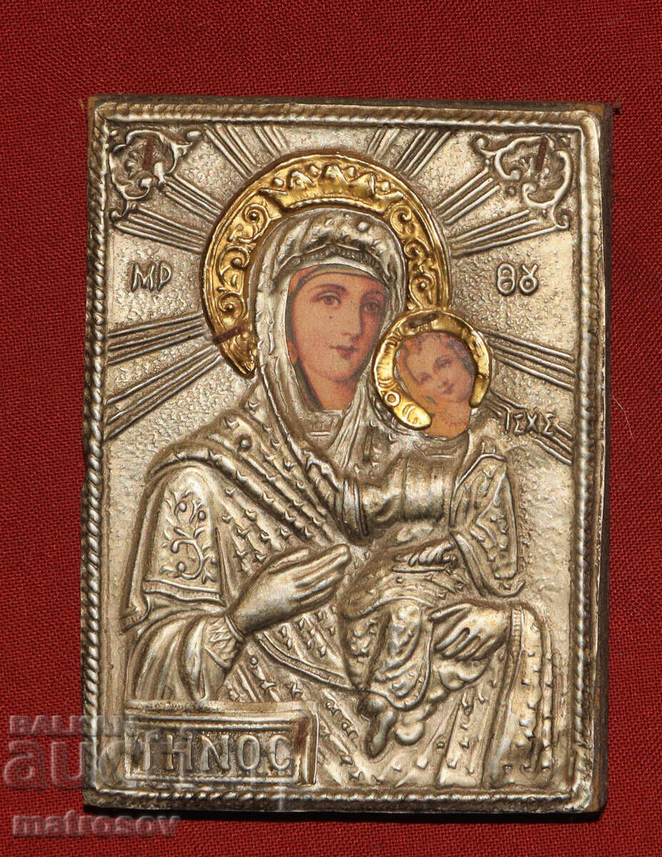 Εικόνα, μεταλλικά εξαρτήματα, λιθογραφία, Παναγία με το Θείο Βρέφος με τιμή 100.00 BGN | € 51.13