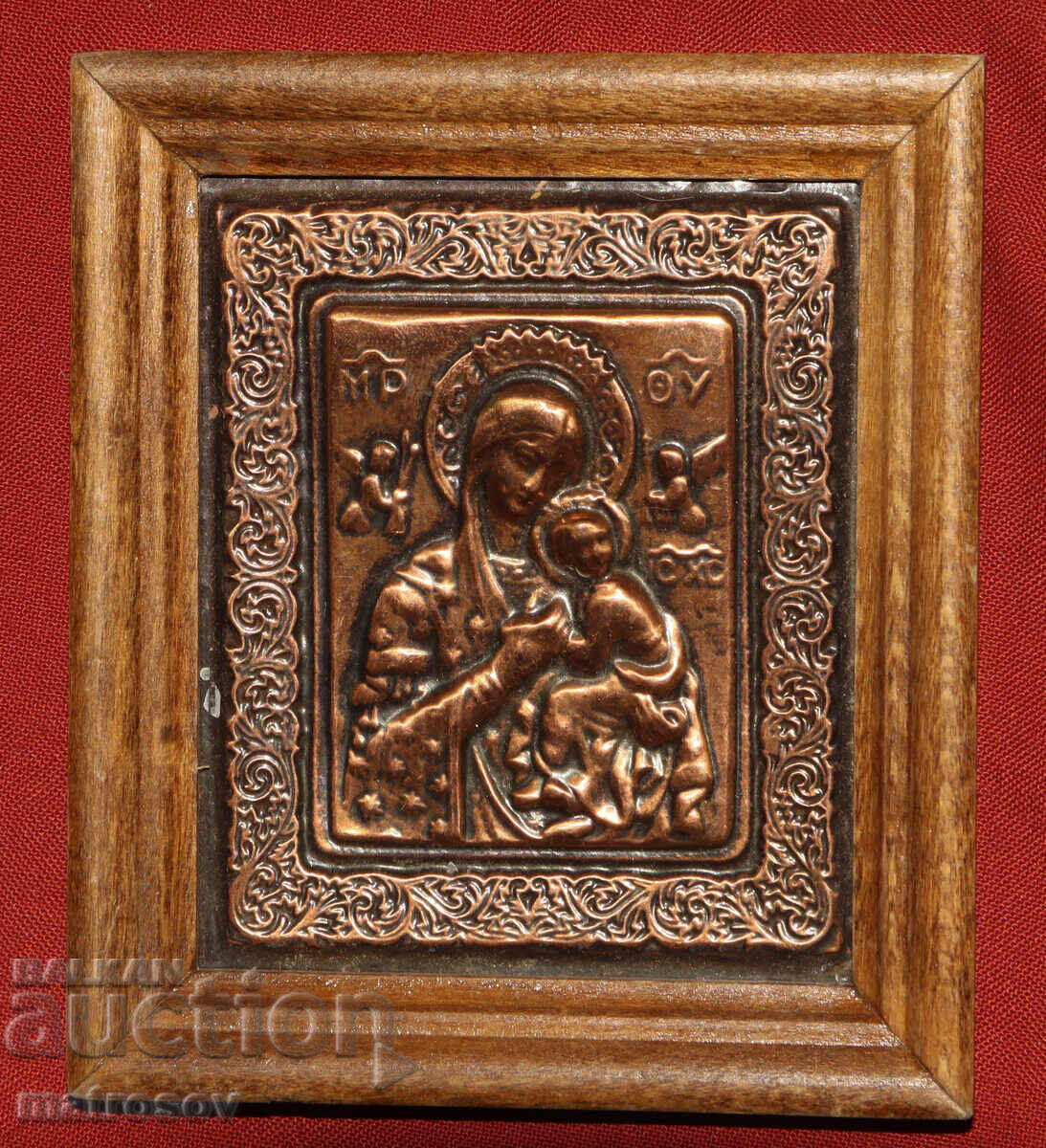 Ръчно изработена икона, барелеф, Богородица с Младенеца с цена 100.00 лв. | € 51.13