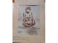 Nude female body - pastel/sepia - Zulieta Mladenova