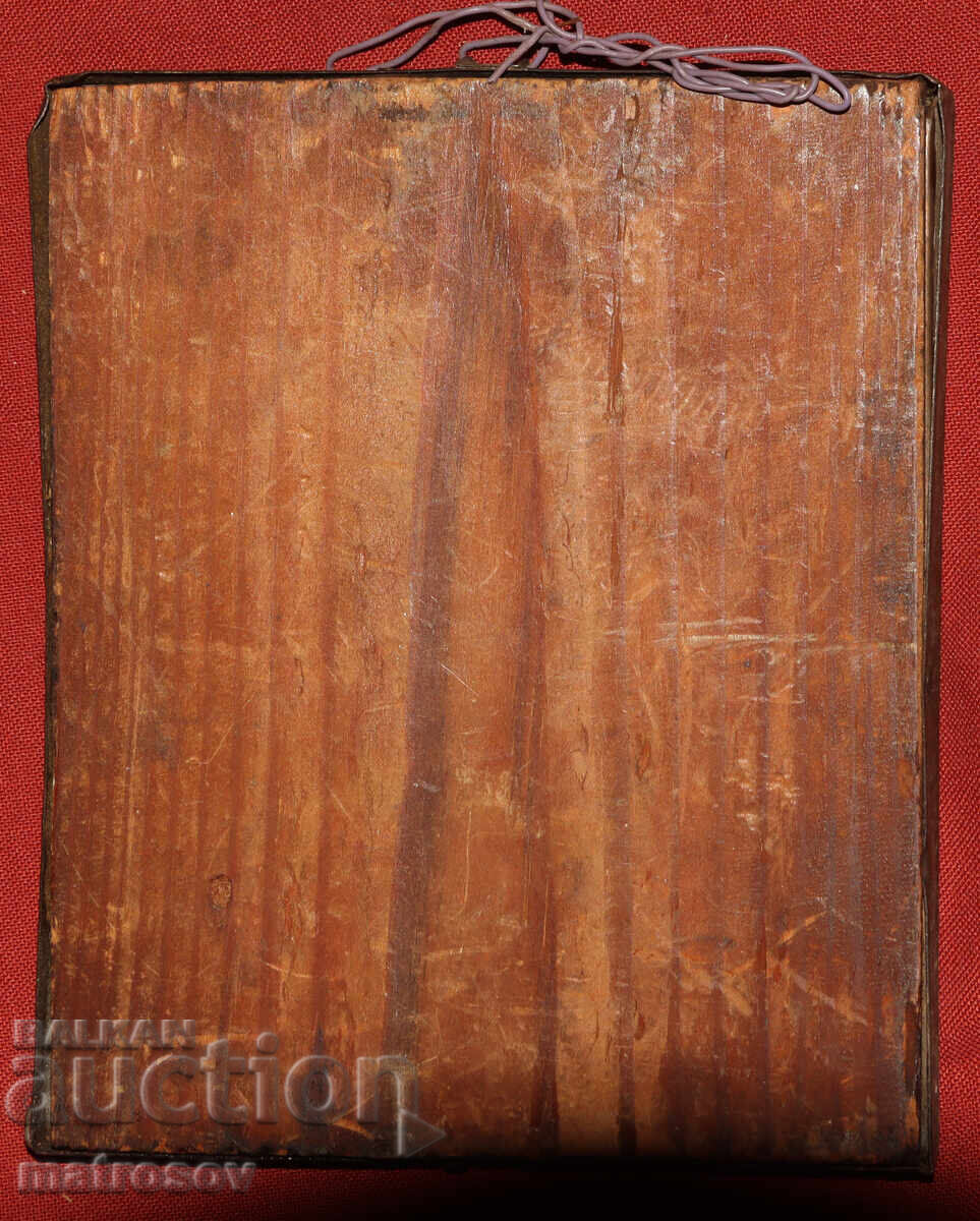 Icoană veche, montură metalică, Iisus Hristos Pantocrator - 5