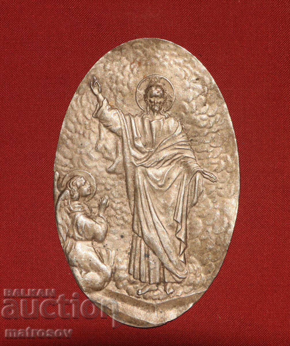 Vechi basorelief metalic, aplicație Iisus Hristos binecuvântând cu preț € 71.58 | 140.00 BGN