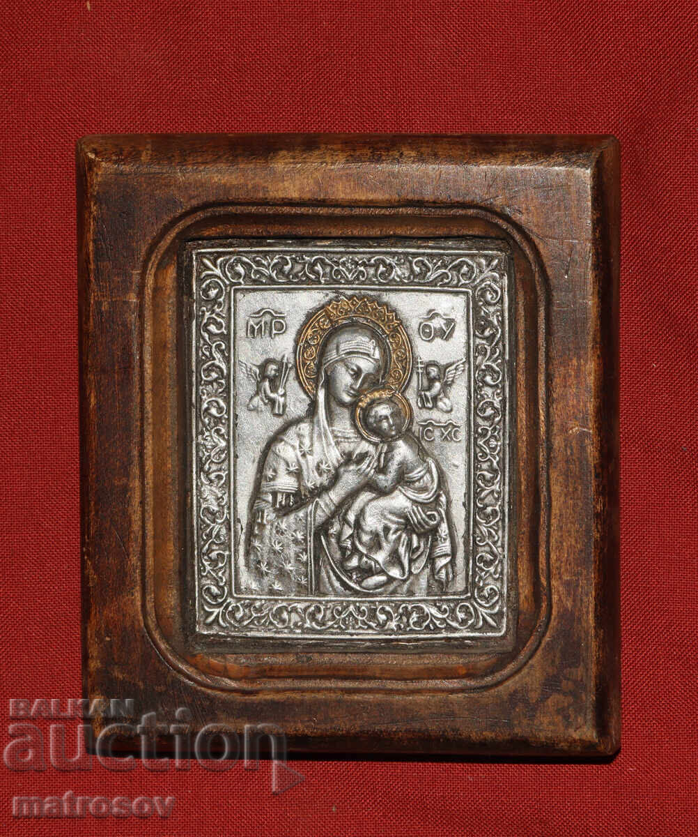 Handmade metal icon, Virgin Mary and Child with price 100.00 BGN | € 51.13