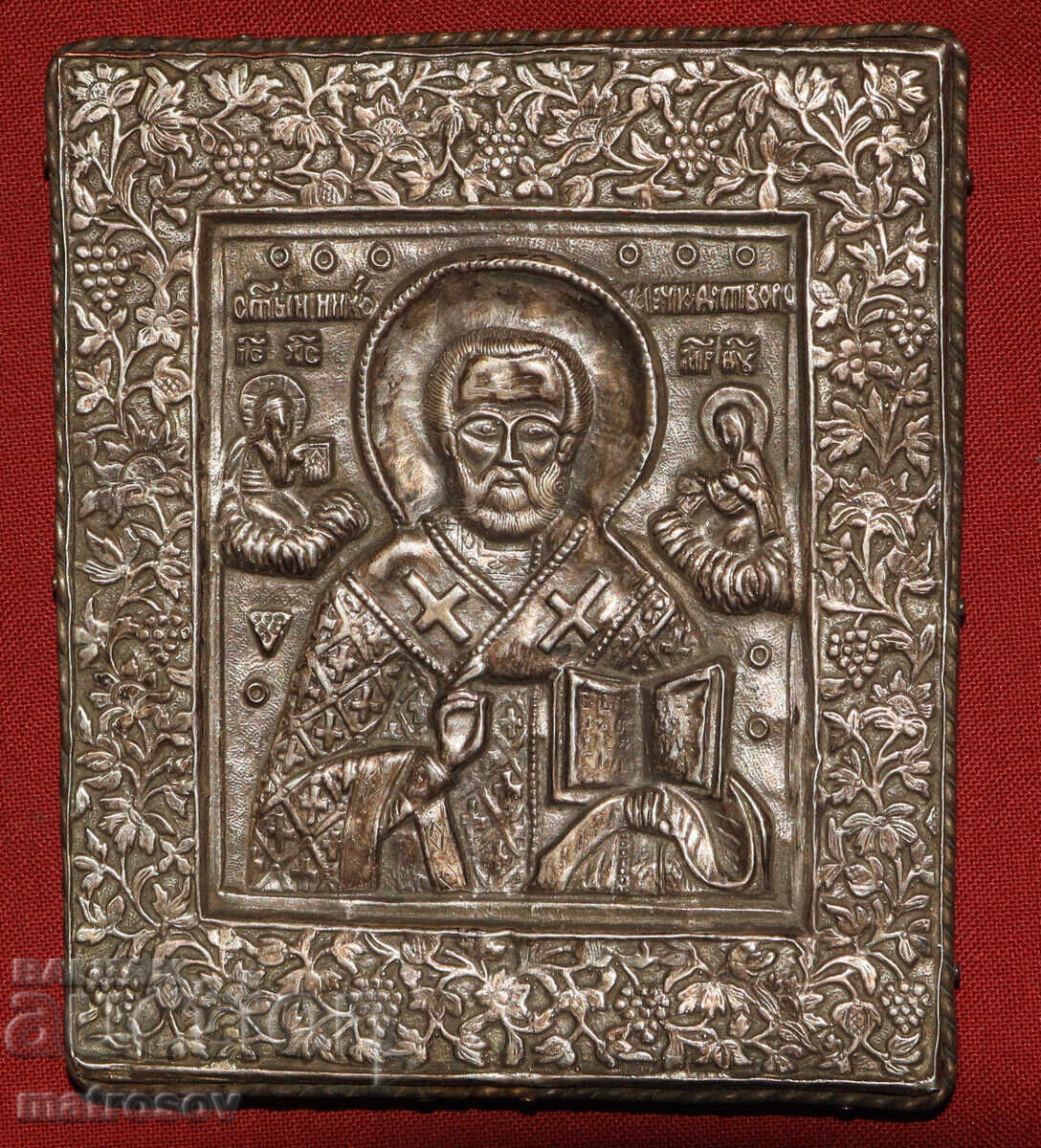 Ръчно изработена посребрена икона,  Свети Николай с цена 150.00 лв. | € 76.69