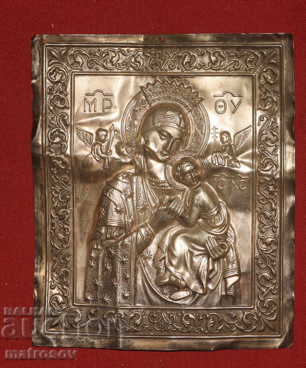 Ръчно изработена икона, барелеф, Богородица с Младенеца с цена 120.00 лв. | € 61.36