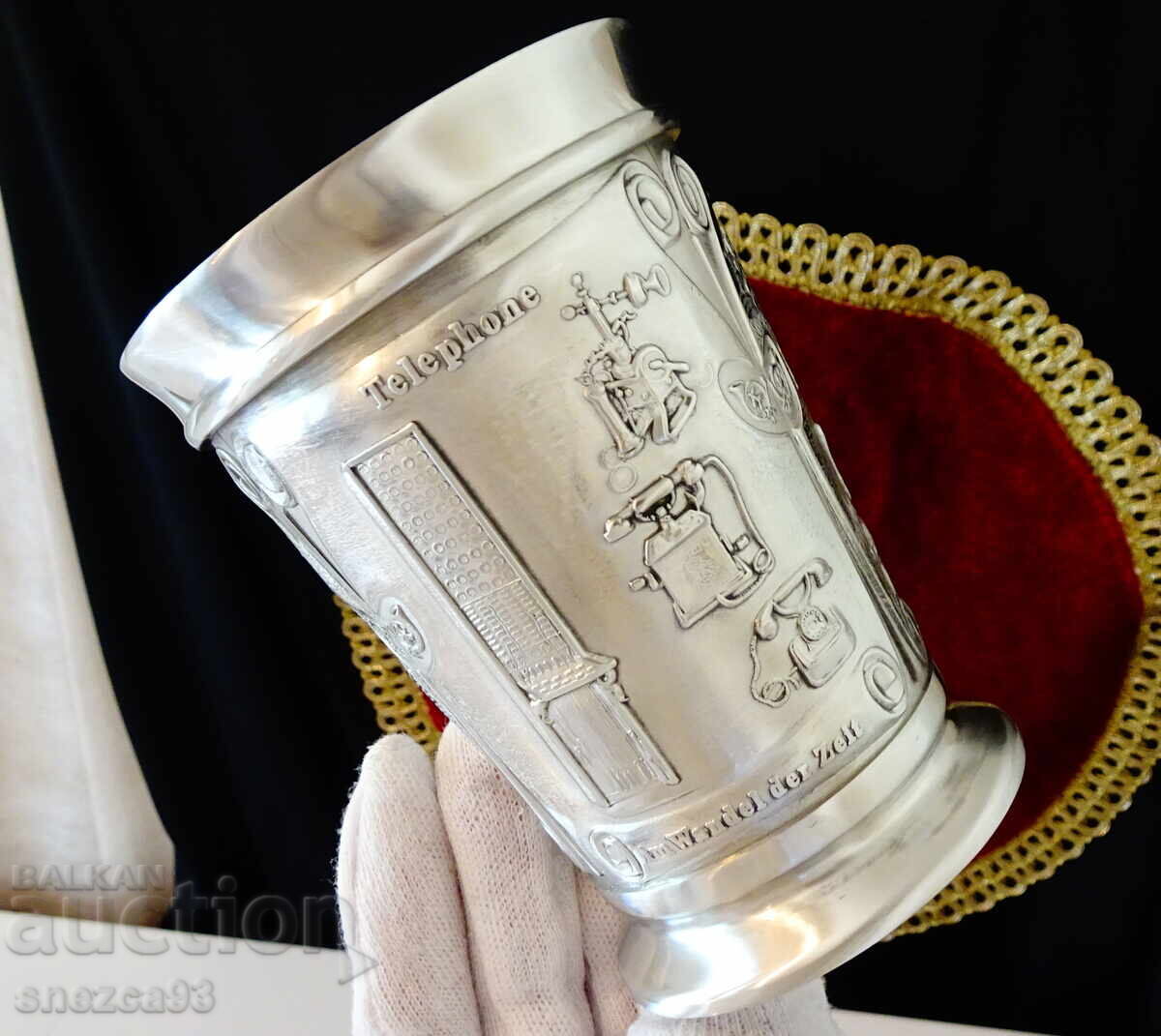 Cană de cositor, halbă 300 ml, telefoane vechi, călăreț, Dürer - 5 Cană de cositor, halbă 300 ml, telefoane vechi, călăreț, Dürer - 5