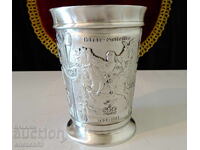 Cană de cositor, halbă 300 ml, telefoane vechi, călăreț, Dürer