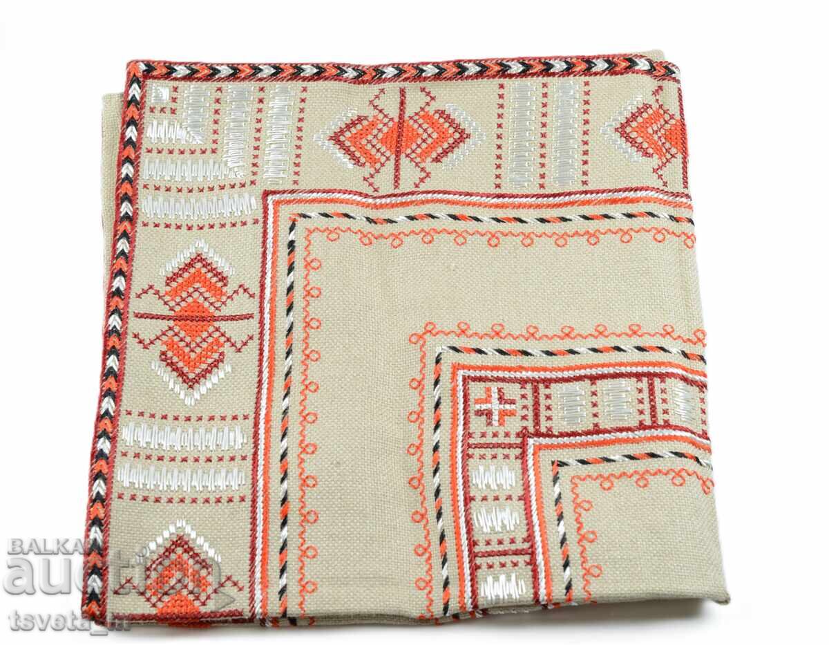 Auction  Hand-embroidered square with Bulgarian folk embroidery
