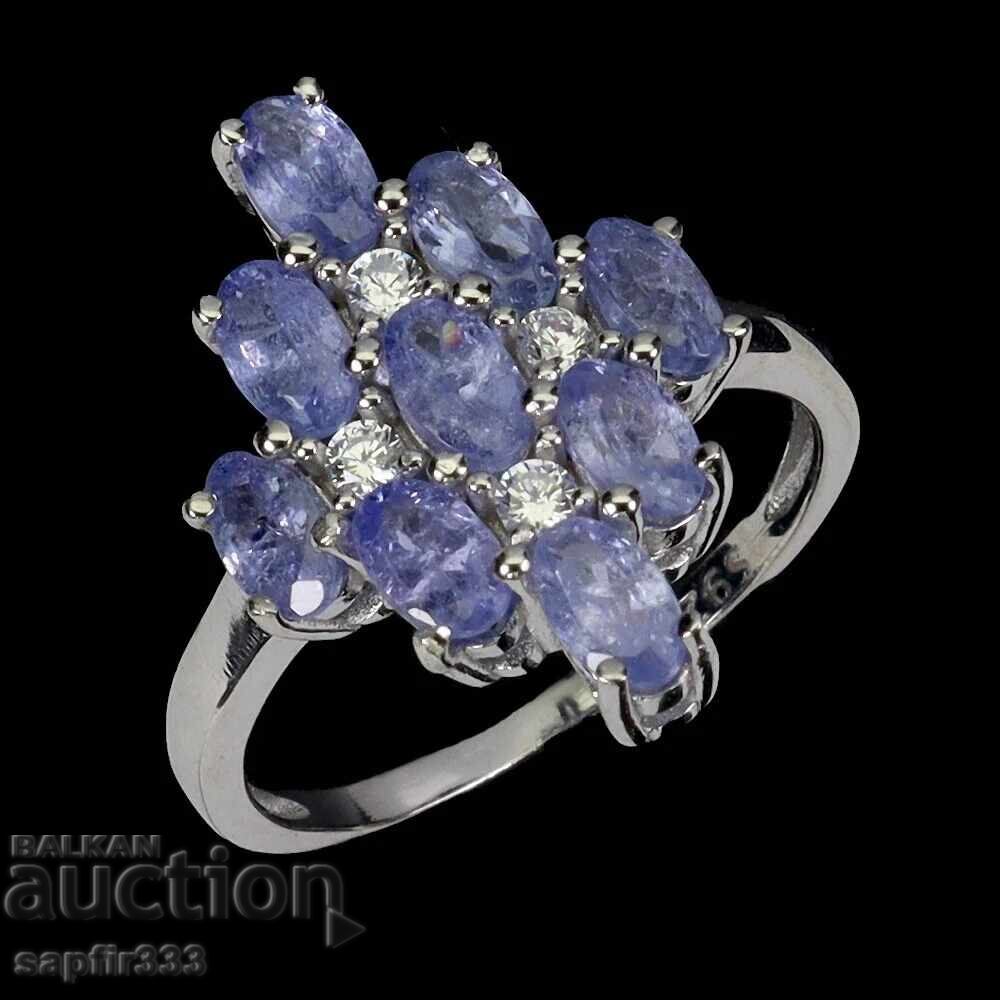 LUXURIOUS ELEGANT RING WITH NATURAL TANZANITES with price 392.00 BGN | € 200.43