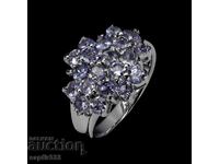 LUXURIOUS ELEGANT RING WITH NATURAL TANZANITES