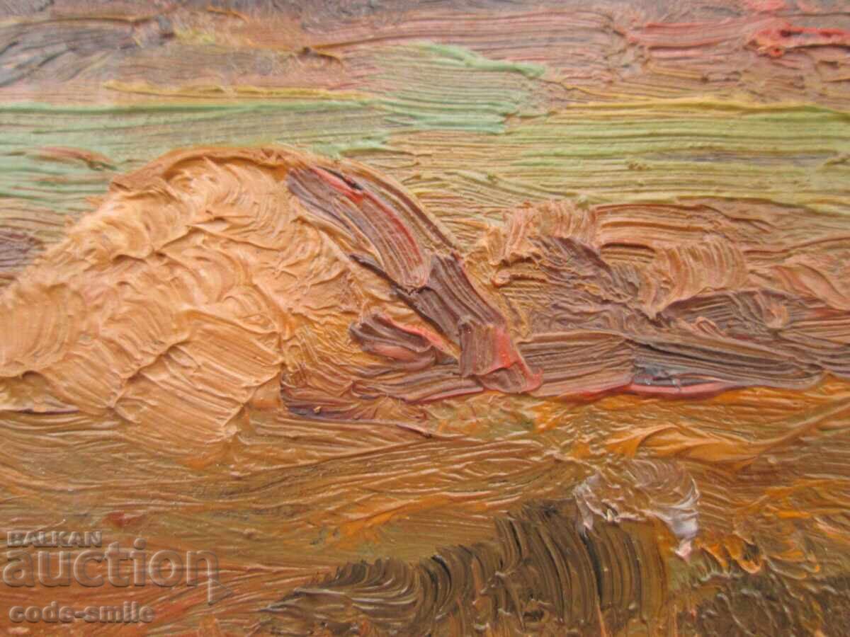 Auction Old painting, rural landscape, oil on cardboard, unsigned Auction Old painting, rural landscape, oil on cardboard, unsigned