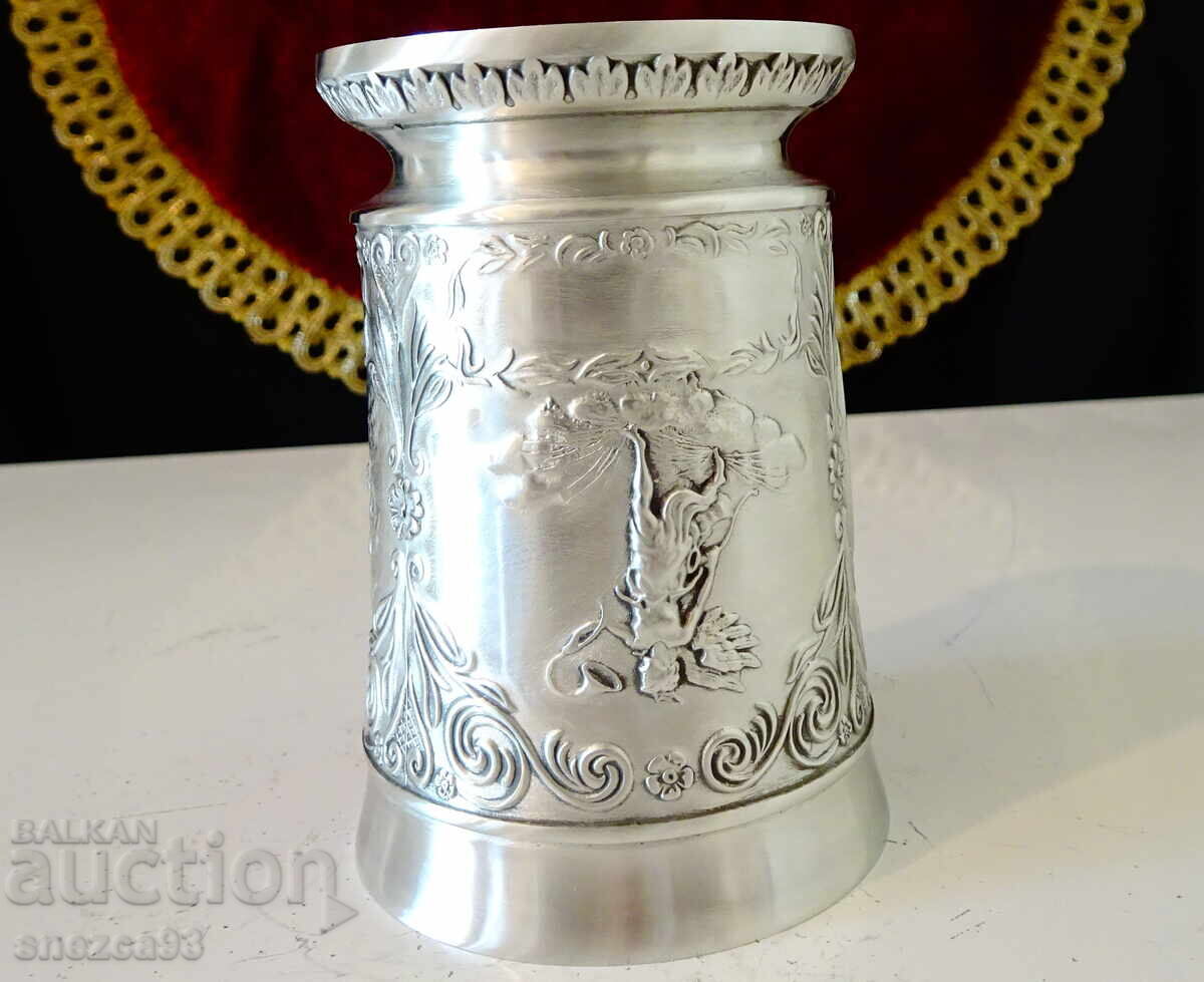 Чаша от калай с Влюбени,Фортуна,Близнаци. - 5 Чаша от калай с Влюбени,Фортуна,Близнаци. - 5