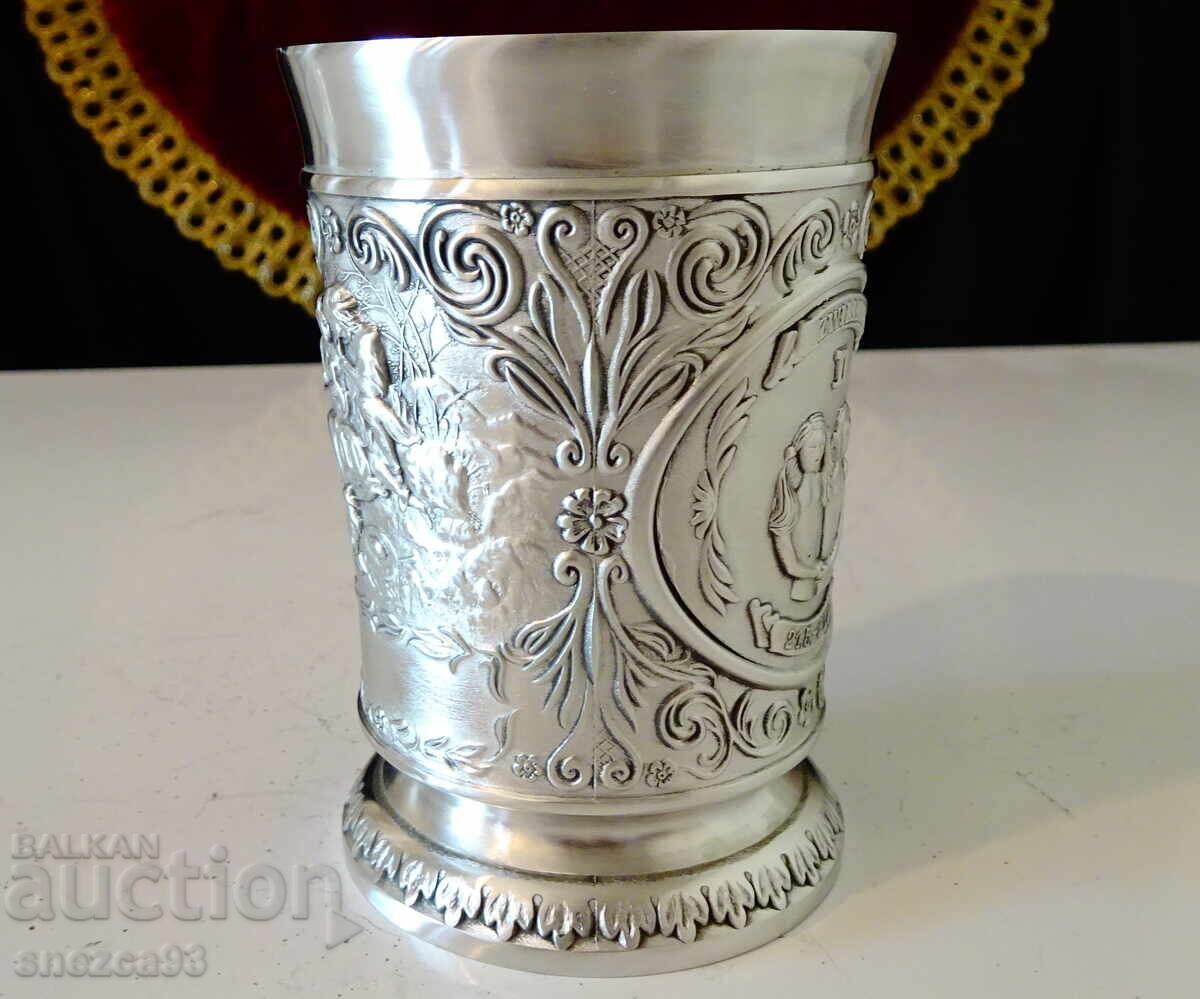 Чаша от калай с Влюбени,Фортуна,Близнаци. - 7 Чаша от калай с Влюбени,Фортуна,Близнаци. - 7