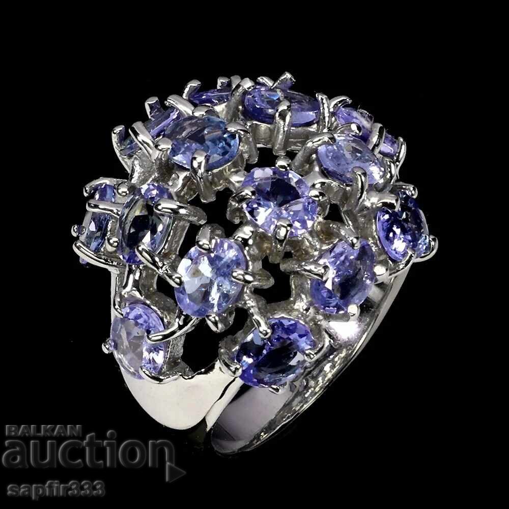 LUXURIOUS ELEGANT RING WITH NATURAL TANZANITES with price 488.00 BGN | € 249.51