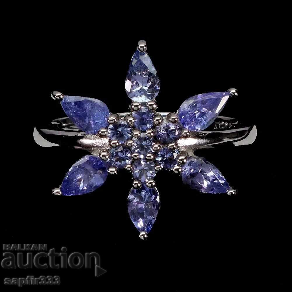 LUXURY DESIGNER RING WITH NATURAL TANZANITE "FLOWER"