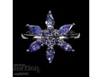 INEL DE LUX, DESIGNER, CU TANZANITE NATURALE "FLOARE"