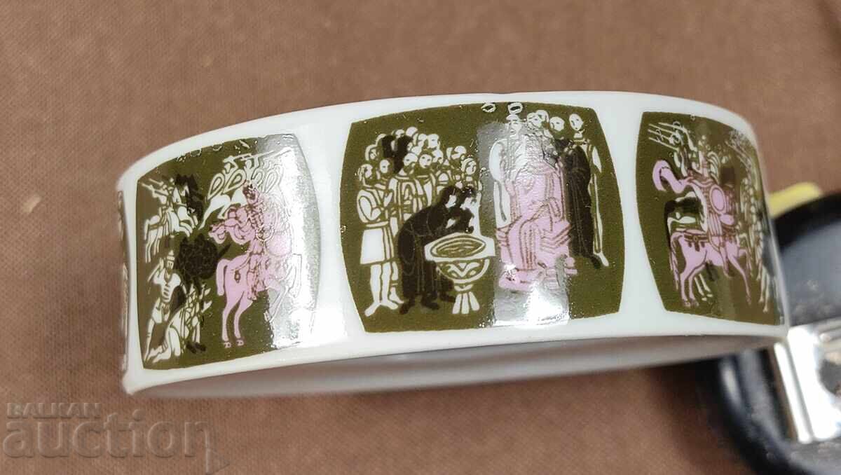 UNUSED RARE PORCELAIN ASHTRAY BULGARIAN HISTORY