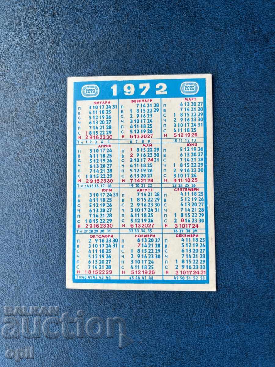 Sport Toto Calendar 1972 with price 0.80 BGN | € 0.41