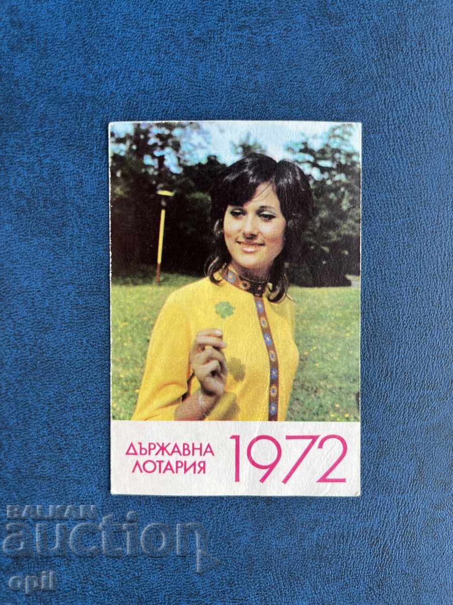 Calendar de Loterie de Stat 1972 Calendar de Loterie de Stat 1972