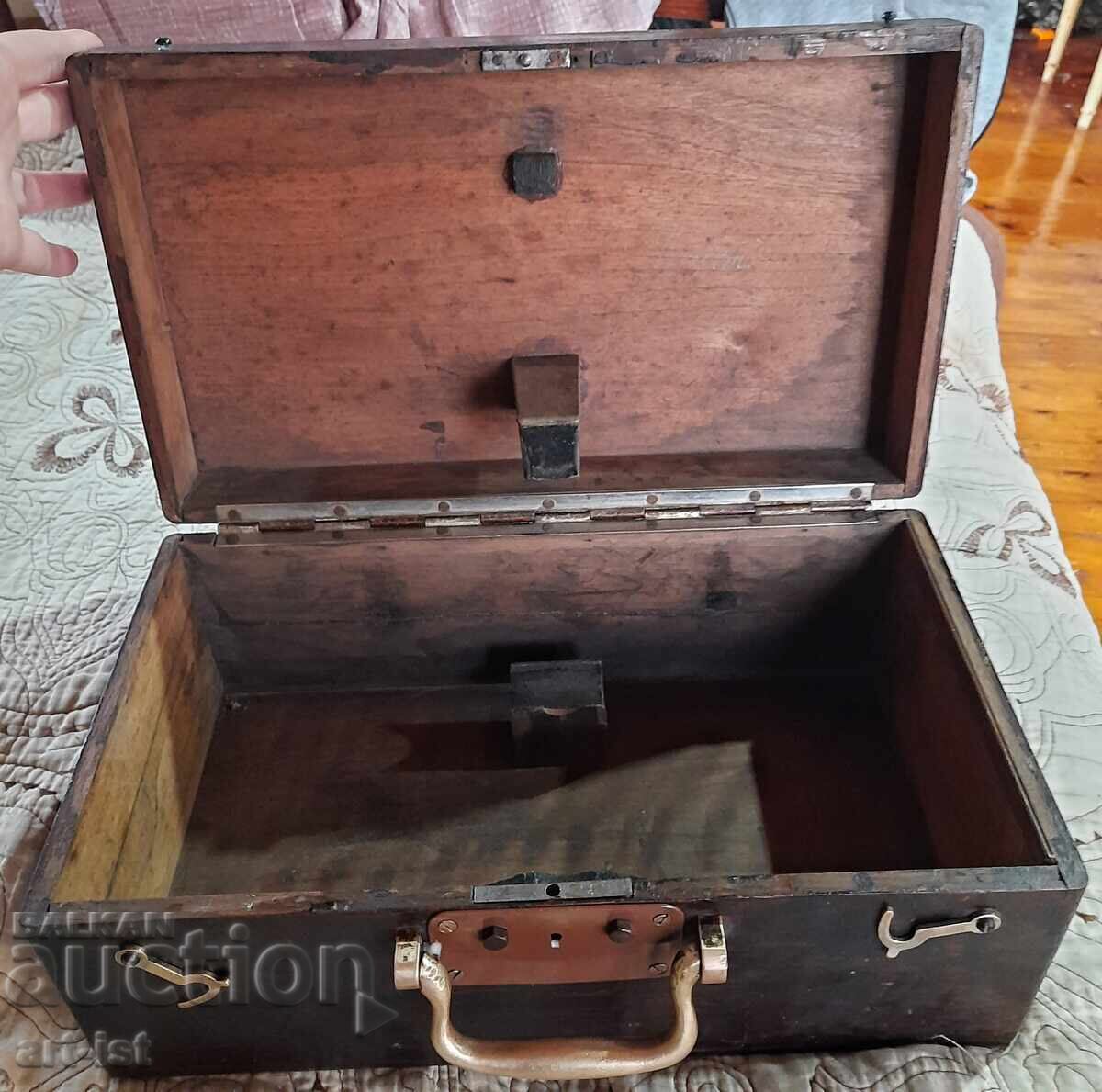 Antique wooden box, 19th century, from a precision instrument - 7