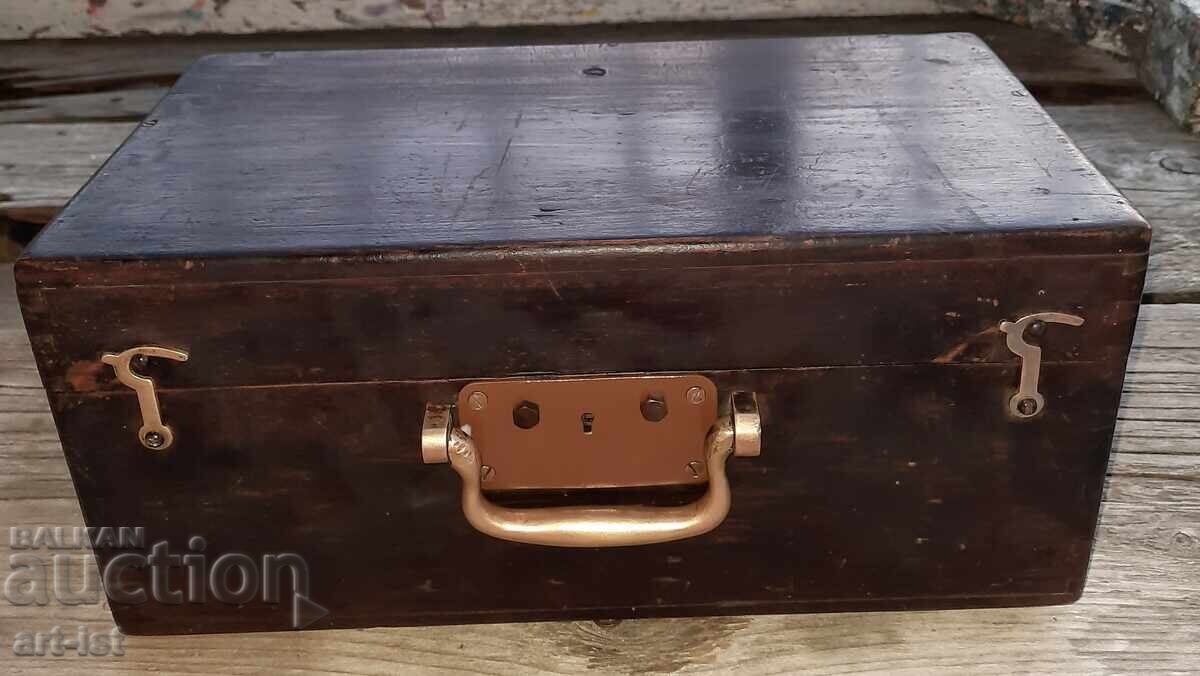 Antique wooden box, 19th century, from a precision instrument