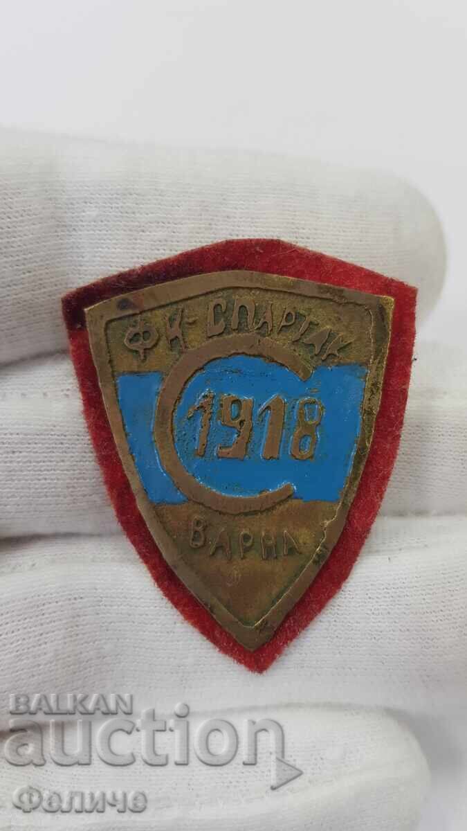 Уникално рядък футболен знак, значка Ф.К. Спартак - Варна