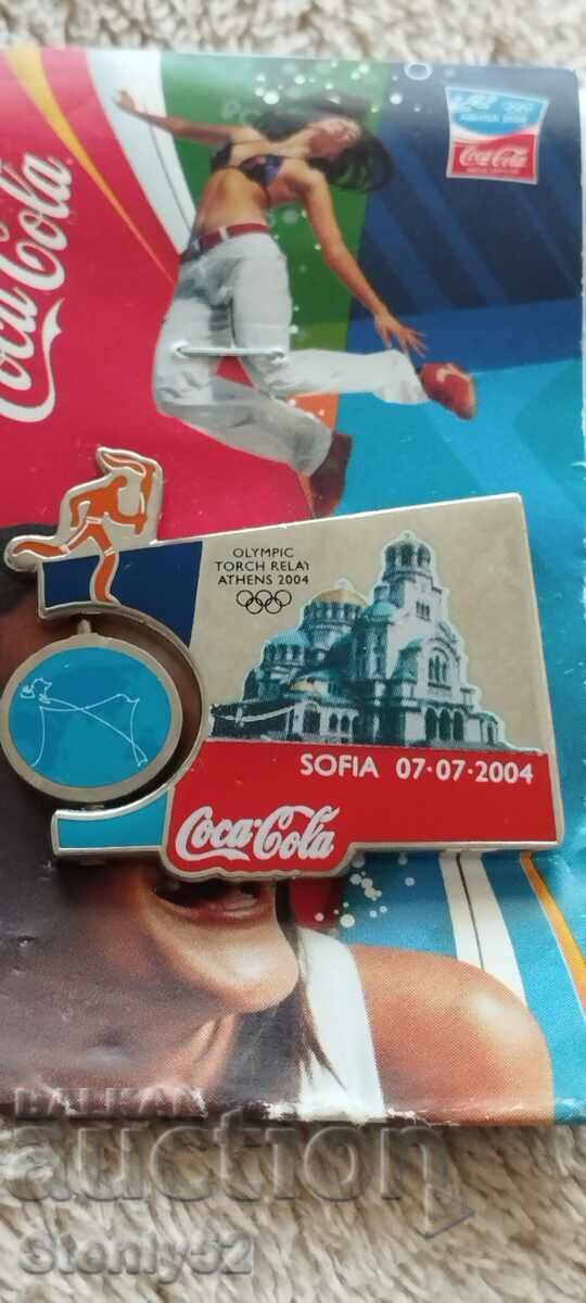 Значка Преминаване на Олимпийския огън София-2004 г. Значка Преминаване на Олимпийския огън София-2004 г.