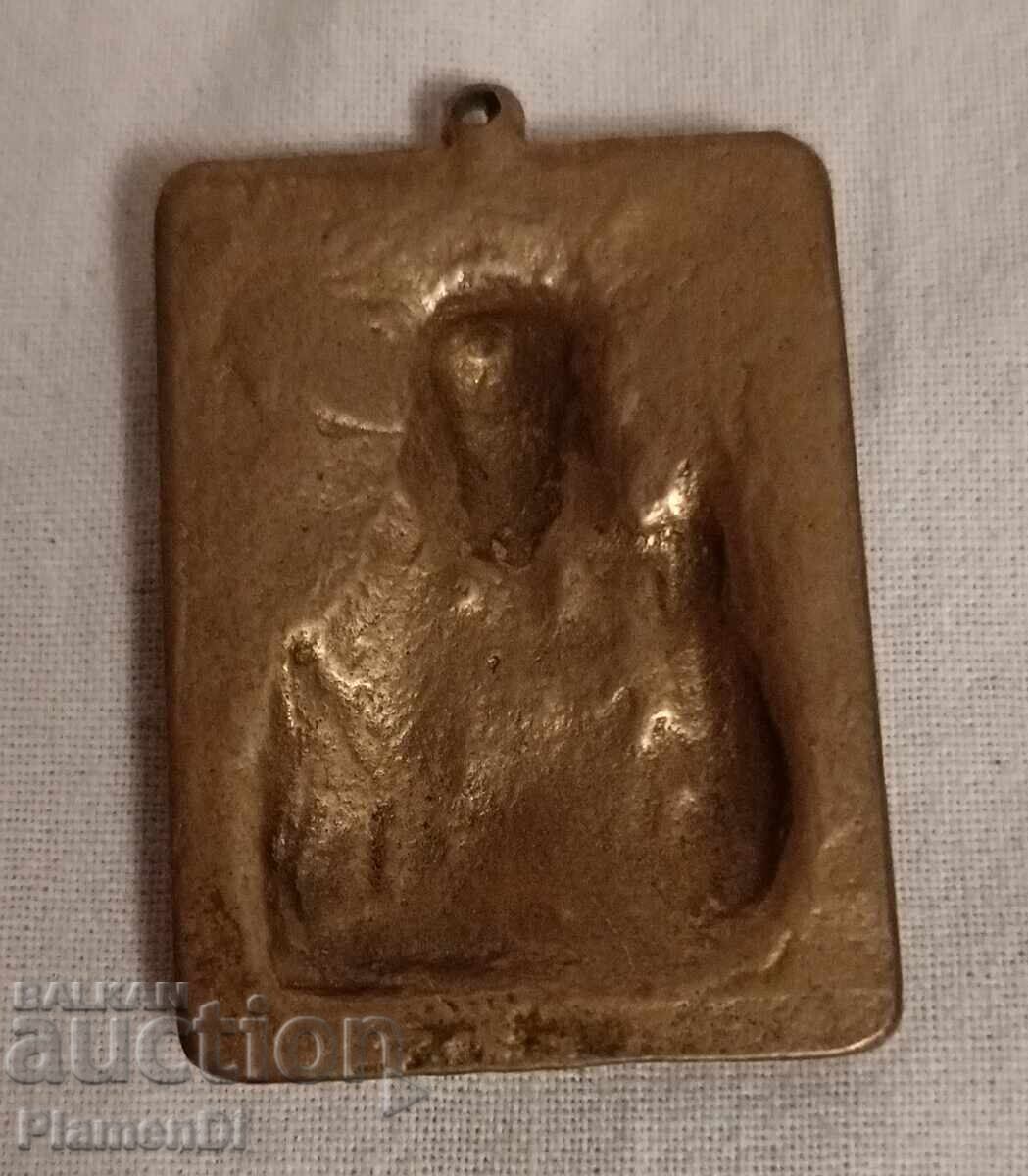 Δημοπρασία Αρχαία, vintage μικροσκοπική χάλκινη εικόνα