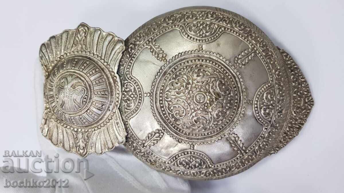 Jumătate de pafta rară de argint din Renașterea bulgară - 19,5 cm - 6 Jumătate de pafta rară de argint din Renașterea bulgară - 19,5 cm - 6