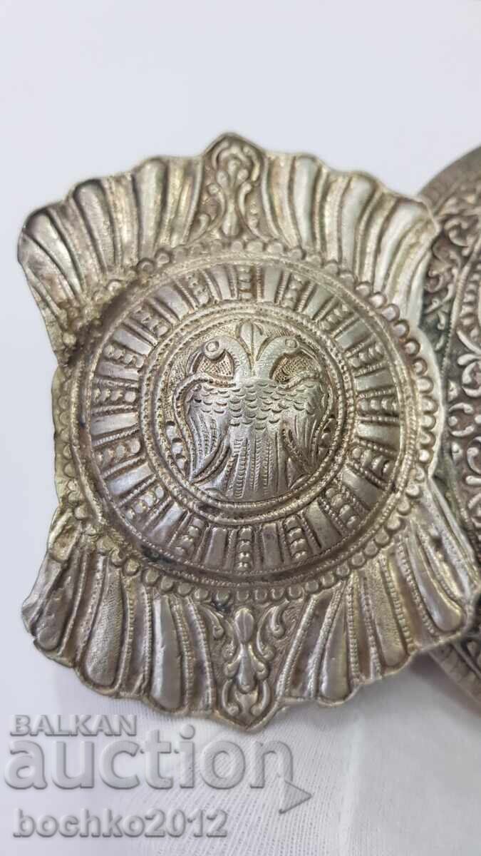 Jumătate de pafta rară de argint din Renașterea bulgară - 19,5 cm - 7 Jumătate de pafta rară de argint din Renașterea bulgară - 19,5 cm - 7