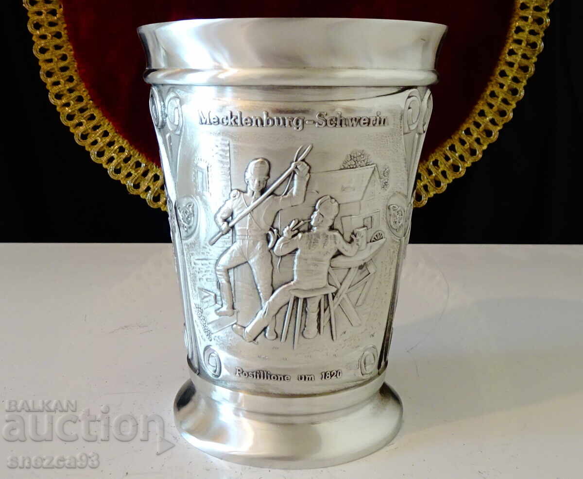 Auction  Pewter bowl, mug 300 ml, German post from 1820