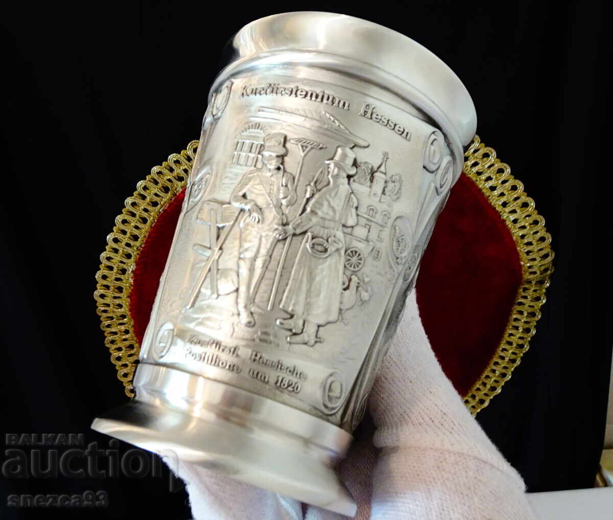 Pewter bowl, mug 300 ml, German post from 1820 - 7