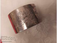 Suport de șervețele din argint victorian și șase șervețele de in