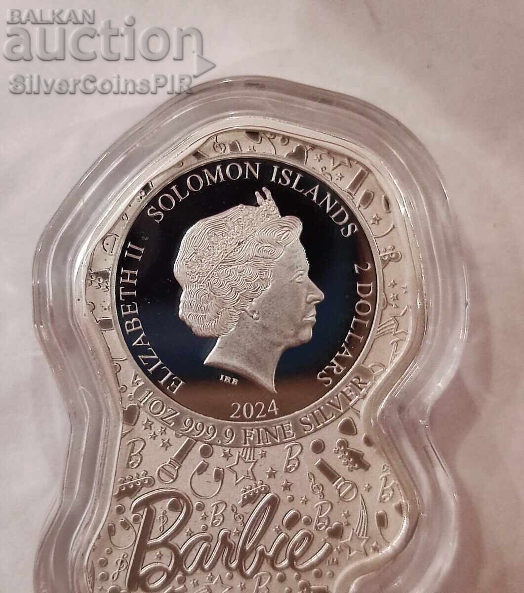 Сребро 1 oz Кукла Барби Певица 2024 Соломонови Острови - 7 Сребро 1 oz Кукла Барби Певица 2024 Соломонови Острови - 7