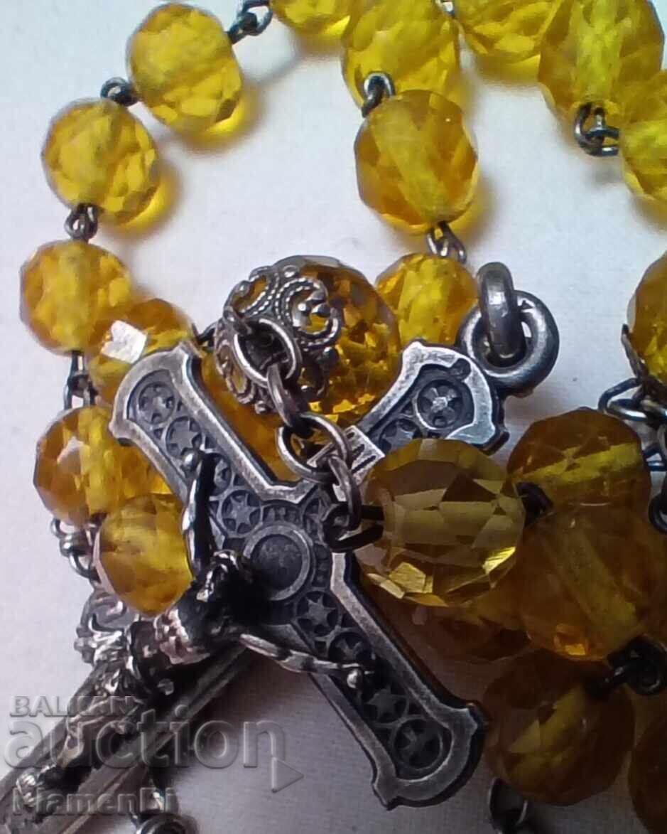 Ροζάριο Αντίκας ασημένιο κομποσκοίνι - 7