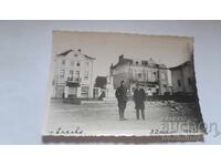 Photo Elhovo Officer and Man on the Square in Front of the Church 1943