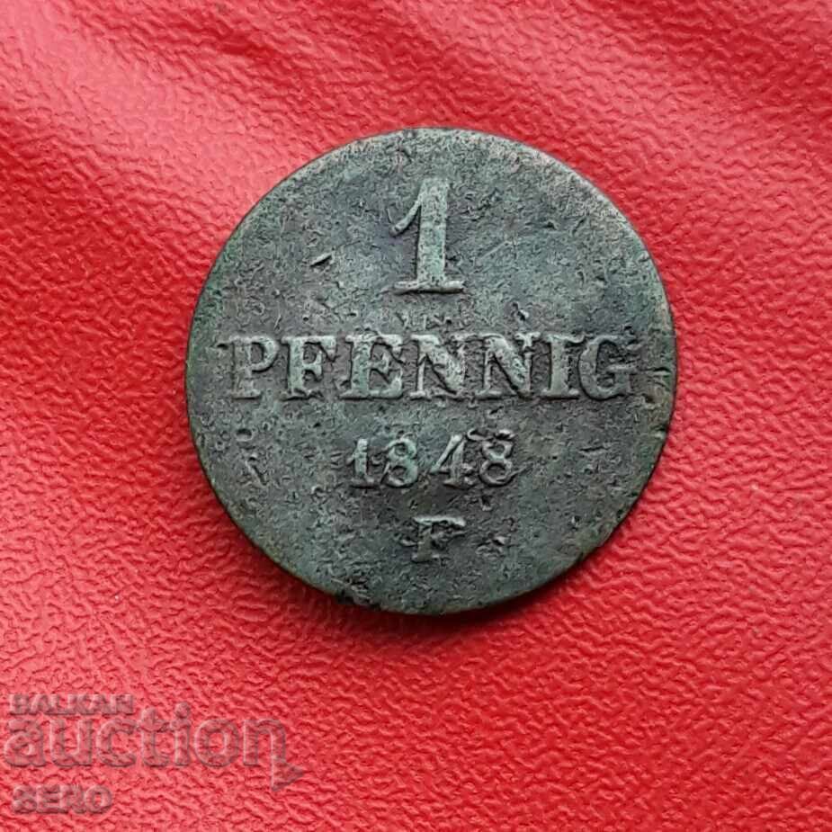 Germany-Saxony-1 Pfennig 1848 F