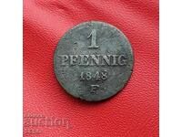 Germany-Saxony-1 Pfennig 1848 F