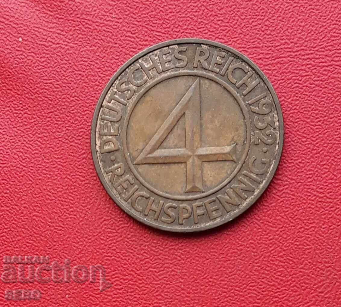 Германия-4 пфенига 1932 D-Мюнхен