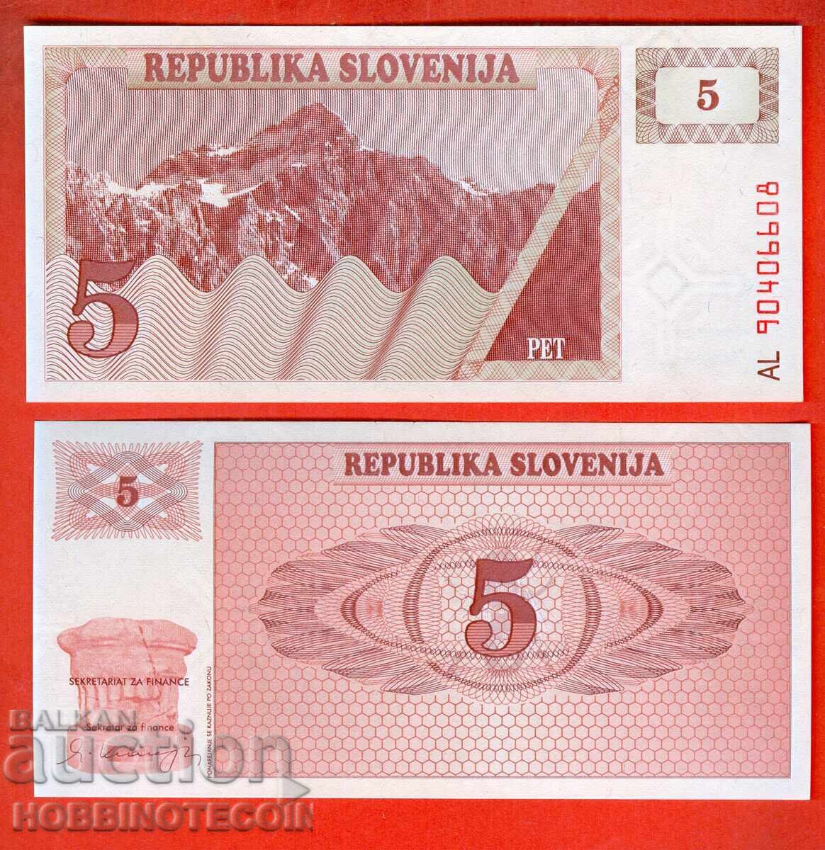 SLOVENIA SLOVENIA 5 Tolar emisiune 1990 NOU UNC