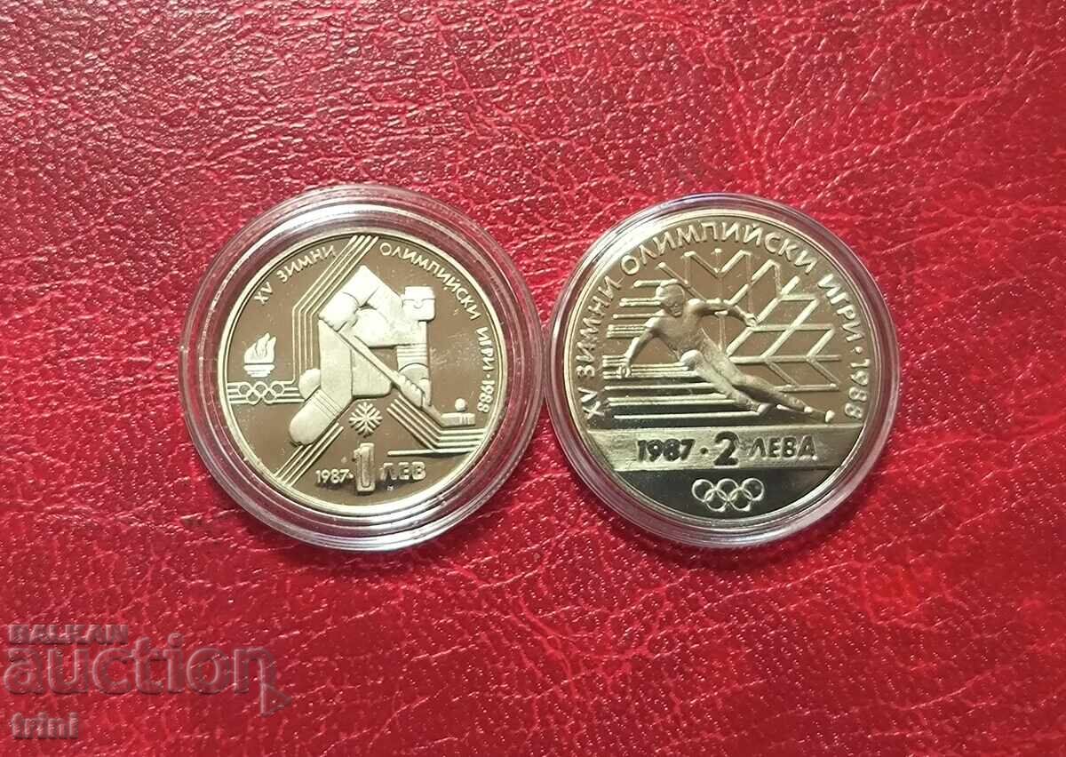 1 and 2 Leva 1987 15th Winter Olympic Games