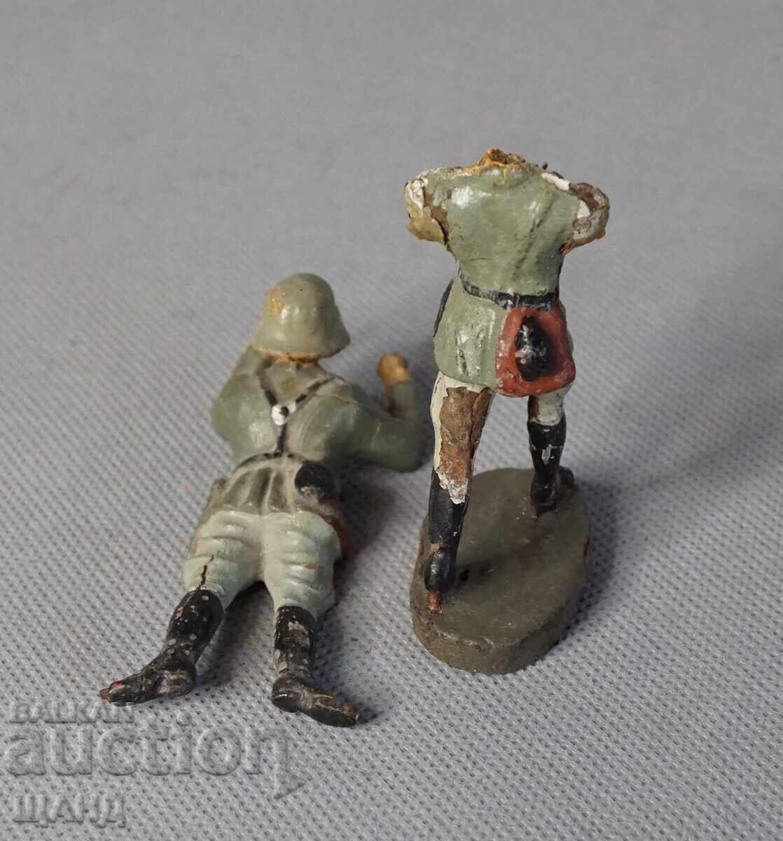 Δημοπρασία 1930 Elastolin Γερμανική Φιγούρα Elastolin στρατιώτες με τουφέκια 2τμχ