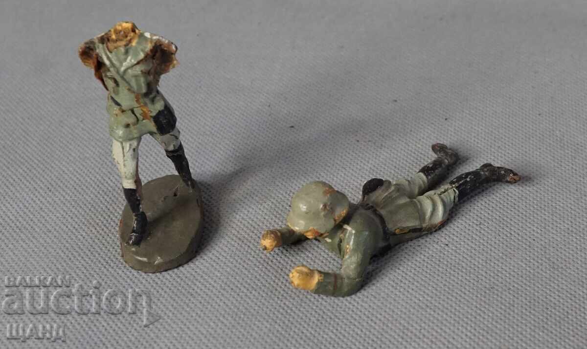 1930 Elastolin Γερμανική Φιγούρα Elastolin στρατιώτες με τουφέκια 2τμχ