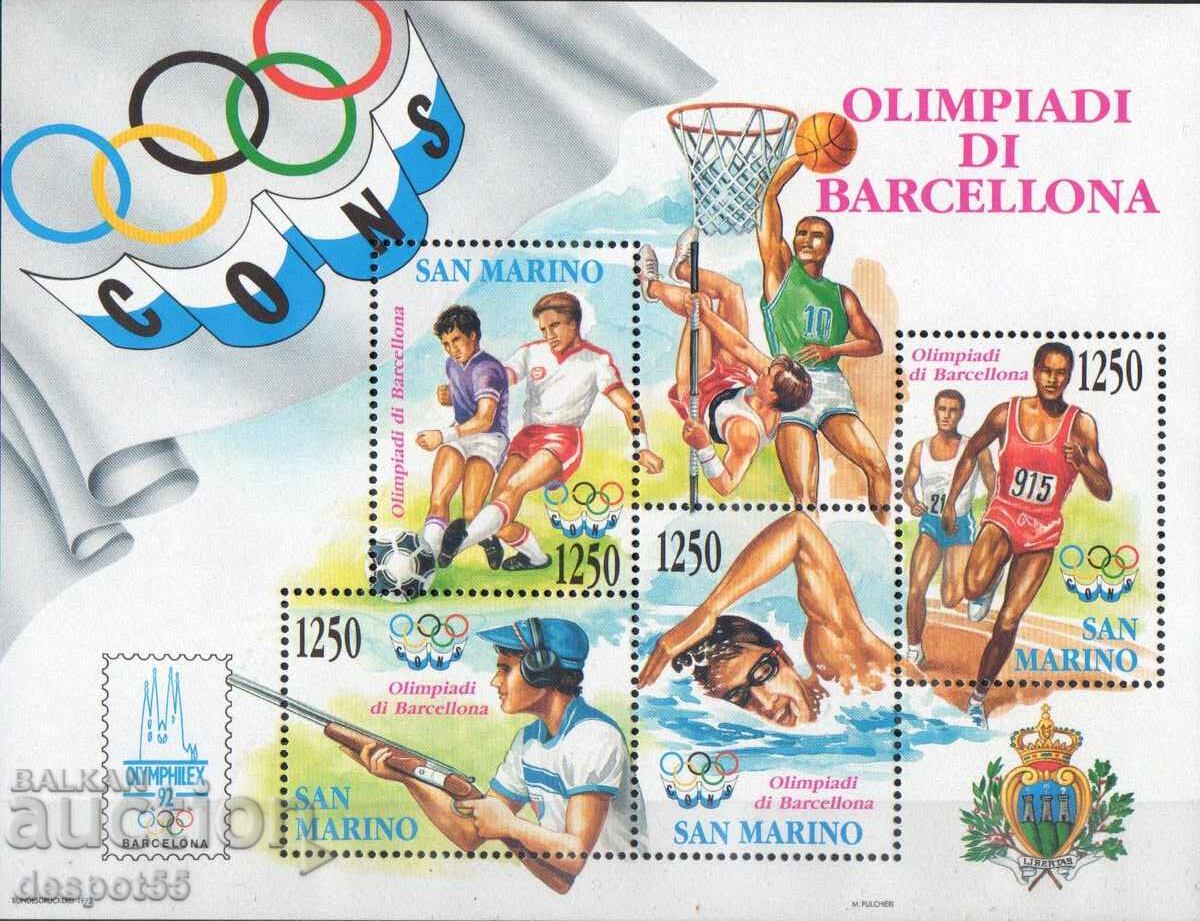 1992 San Marino. Olympic Games - Barcelona, Spain. Block